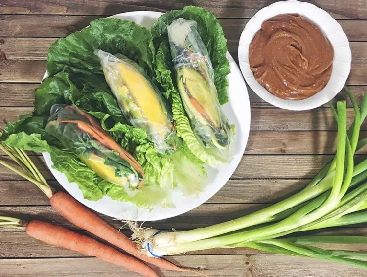 Thai Spring Rolls With A Peanut Butter Dipping Sauce | The Vegan Abroad