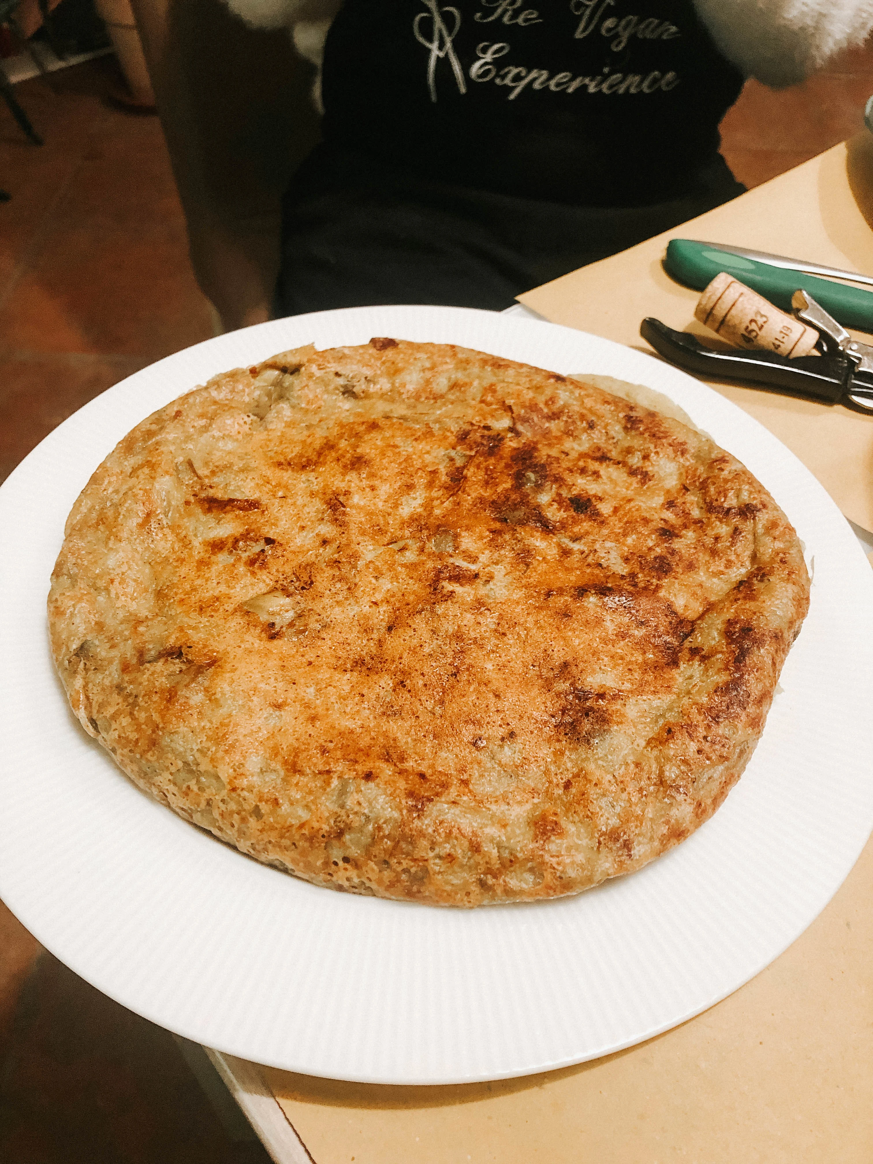 Vegan Omelette with Vegetables from a vegan cooking class in Florence, Italy