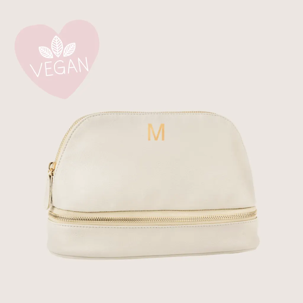 Monogram Vegn Leather Cosmetics Case | Vegan Christmas Gift Guide