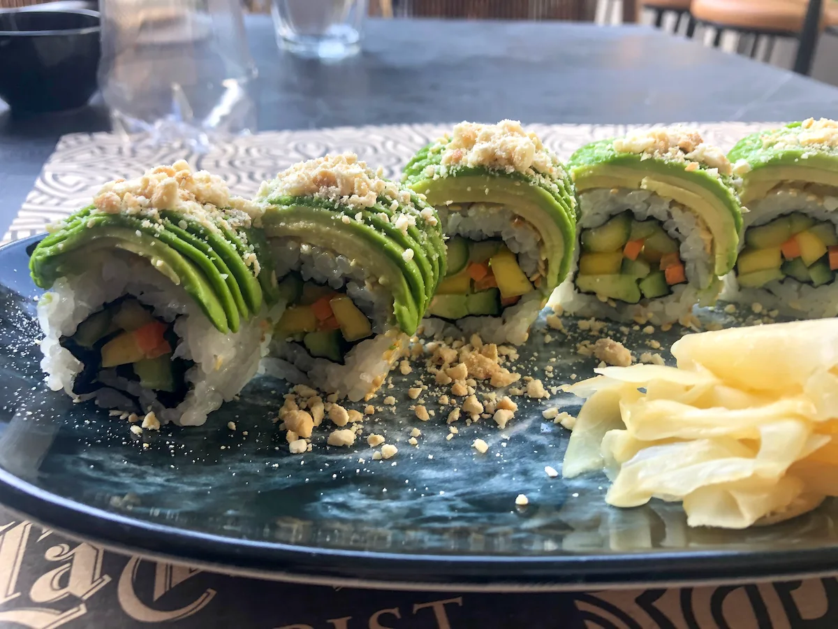 MIA Bistro's vegan sushi