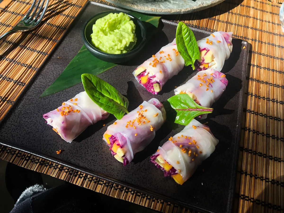 Opium Sushi Bar's vegan spring rolls