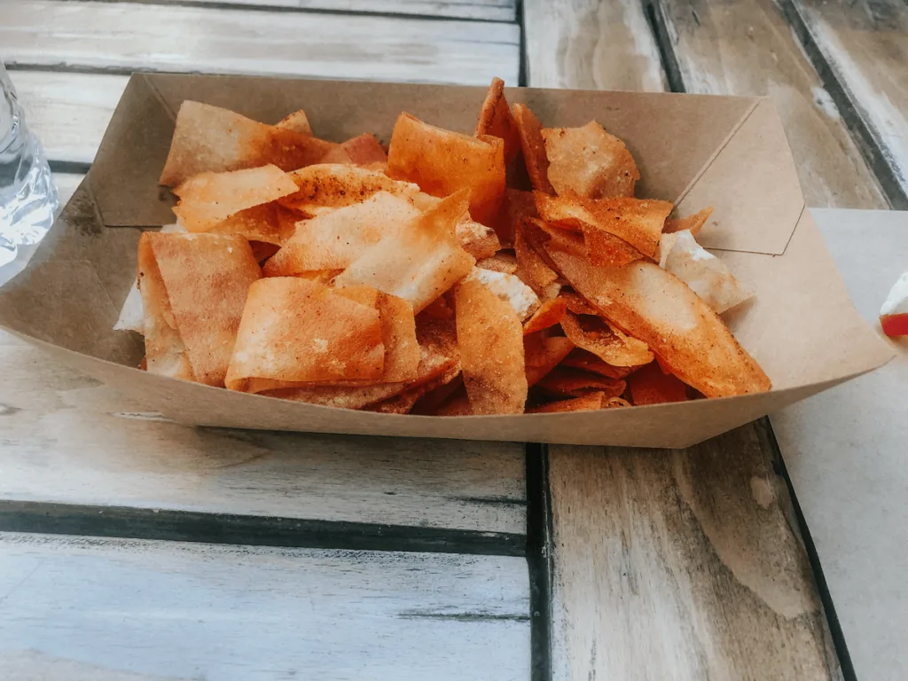 Vegan pita chips from Falafel House