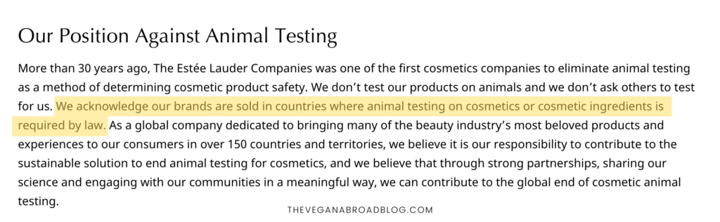 Estee Lauder's Animal Testing Policy