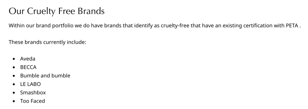 Estee Lauder's Cruelty-Free Brands