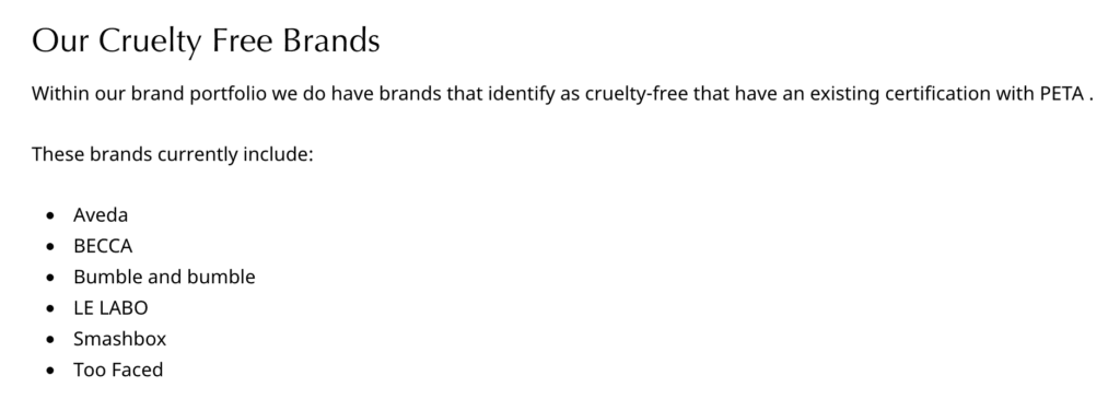 Estee Lauder's Cruelty-Free Brands