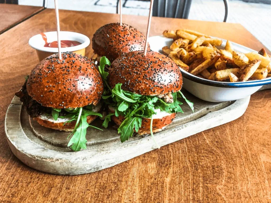 vegan sliders at Submarine