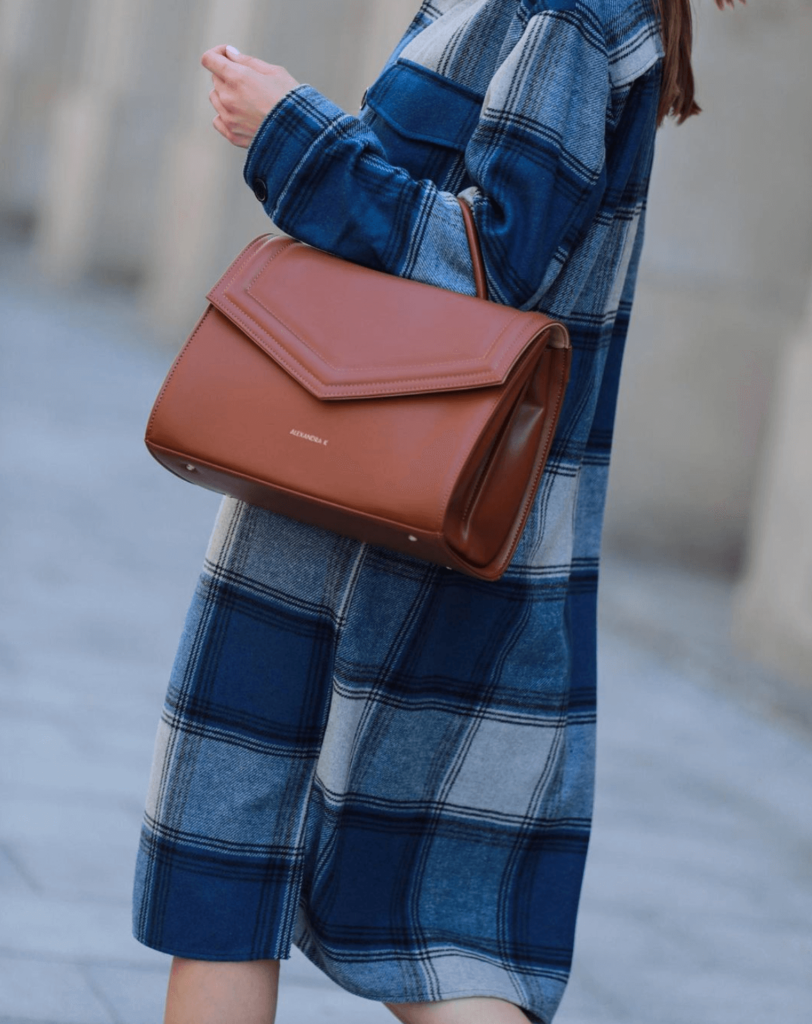 PNG Bag handbag brown blue.