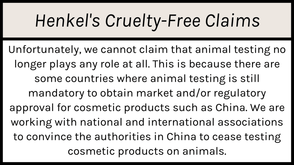 Henkel's Cruelty-Free Claims