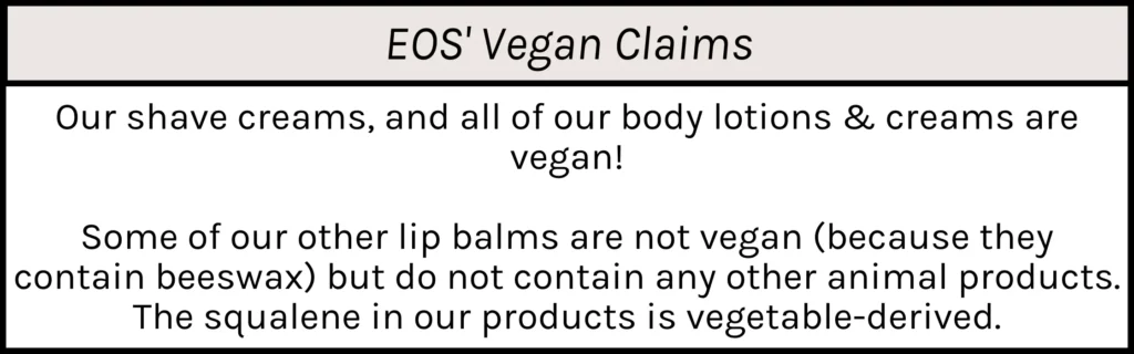 EOS' Vegan Claims