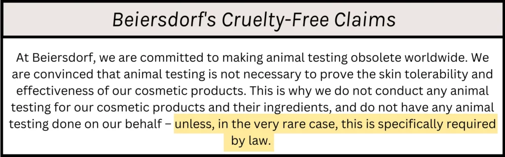 Beiersdorf's Cruelty-Free Claims