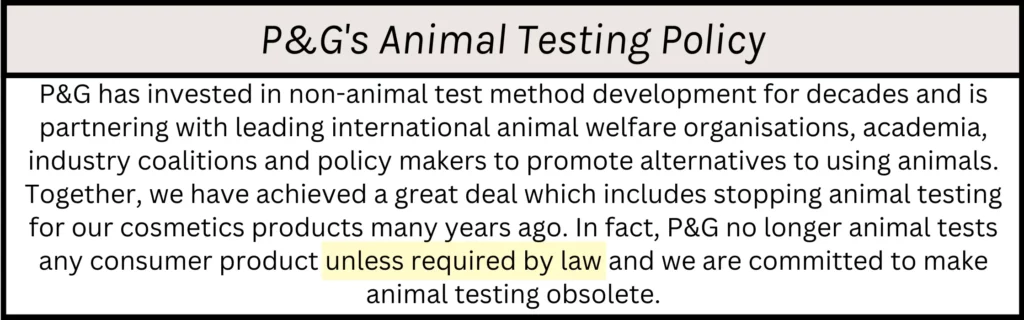 PG's Animal Testing Policy