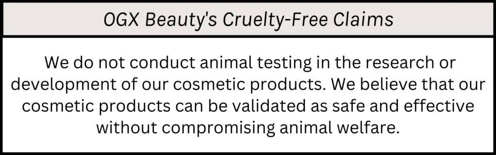 OGX Beauty's Cruelty-Free Claims